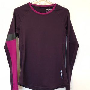 Reebok Long Sleeve Athletic Top Maroon Size Small